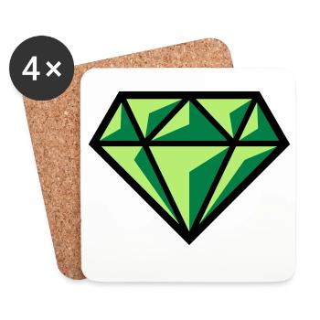 Diamant (Edelstein Brillant Symbol / POS Gre 3C) - Untersetzer (4er-Set) - Weiß - Vorne