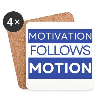 Motivation folgt Bewegung - Untersetzer (4er-Set) - Weiß - Vorne