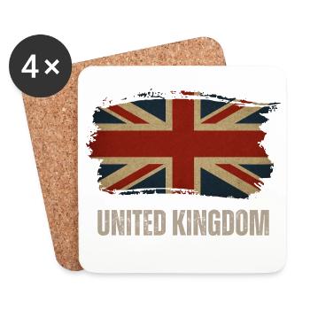 Flag of the United Kingdom, British heritage - Coasters (set of 4) - white - Front