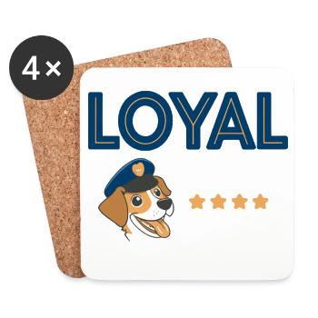 Loyal Dog Police Mascot - Coasters (set of 4) - white - Front