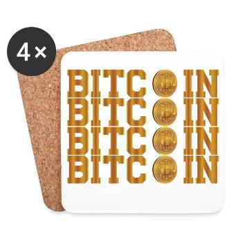 Le bitcoin - Dessous de verre (lot de 4) - blanc - Devant