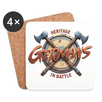 Germans Kampf Schild Grafik - Untersetzer (4er-Set) - Weiß - Vorne