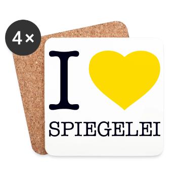 I love Spiegelei - Untersetzer (4er-Set) - Weiß - Vorne