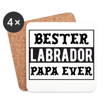 Meilleur papa labrador - Dessous de verre (lot de 4) - blanc - Devant