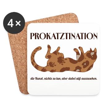 Prokatztination - the art of doing nothing..... - Coasters (set of 4) - white - Front