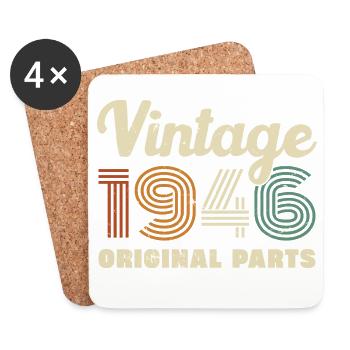 80 Years 1946 Vintage Retro Anniversary - Coasters (set of 4) - white - Front