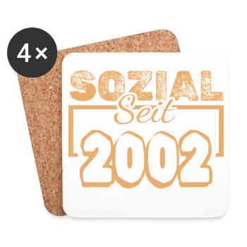 Sozialarbeiter 2002 - Untersetzer (4er-Set) - Weiß - Vorne