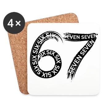 Six Seven Kids Meme 6 7 - Dessous de verre (lot de 4) - blanc - Devant