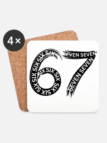 Six Seven Kids Meme 6 7 - Untersetzer (4er-Set) - Weiß