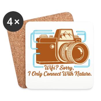 Nature instead of Wi-Fi - Coasters (set of 4) - white - Front