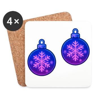 Ornement en forme de flocon de neige pour le Bal de Noël - Dessous de verre (lot de 4) - blanc - Devant