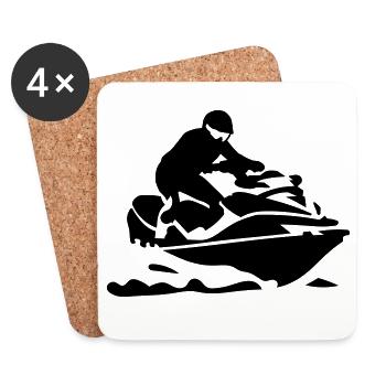 Jet ski - Dessous de verre (lot de 4) - blanc - Devant