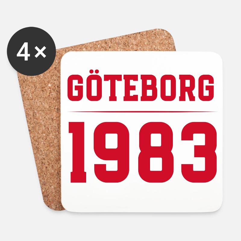 Göteborg 1983 Retro-Typografie - Untersetzer (4er-Set) - Weiß