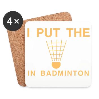 Badminton - Untersetzer (4er-Set) - Weiß - Vorne