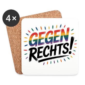 Contre la droite - Logo Cool Pride - Dessous de verre (lot de 4) - blanc - Devant