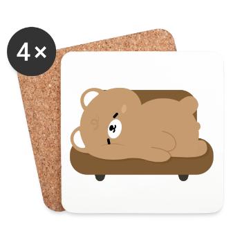 Müder Eisbär auf Sofa - Untersetzer (4er-Set) - Weiß - Vorne