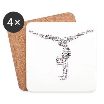 Gymnast Floor Gymnastics Artistic Gymnastics - Coasters (set of 4) - white - Front