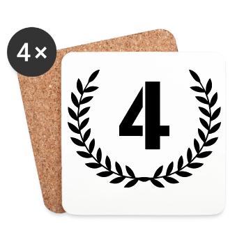4 Wreath - Coasters (set of 4) - white - Front