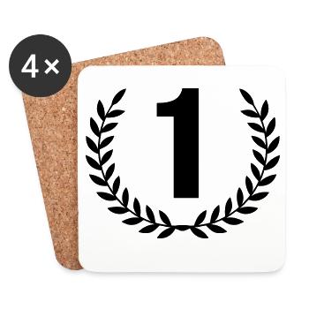 1 wreath - Coasters (set of 4) - white - Front