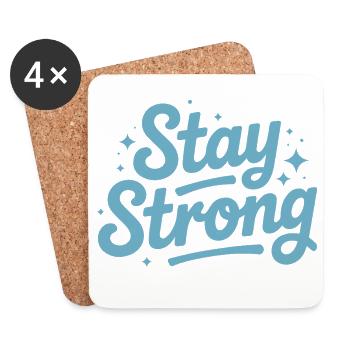 Scénario Stay Strong avec des stars - Dessous de verre (lot de 4) - blanc - Devant