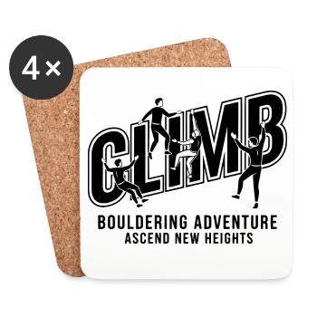 Bouldering Adventure Climb New Heights - Coasters (set of 4) - white - Front