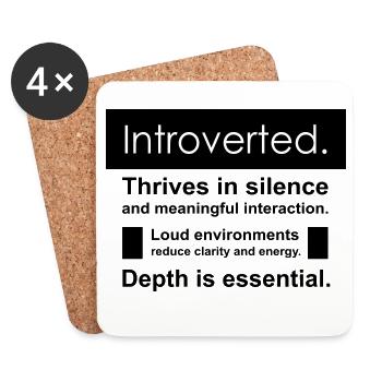 Introvert - Coasters (set of 4) - white - Front