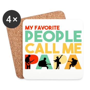 My Favorite People Call Me Papa Guitarist Father’s - Coasters (set of 4) - white - Front