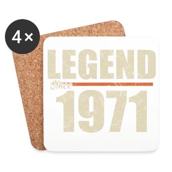 Birthday 1971 | Legend since 1971 - Coasters (set of 4) - white - Front