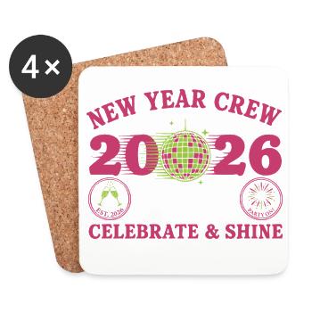 Fête Célébrer & Briller Nouvelle Année 2026 - Dessous de verre (lot de 4) - blanc - Devant