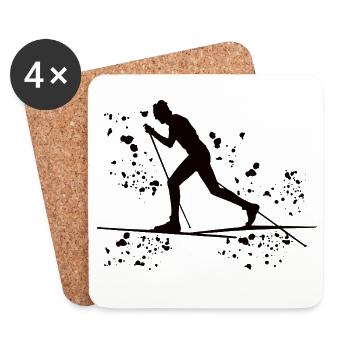 Ski de fond Ski de fond - Dessous de verre (lot de 4) - blanc - Devant