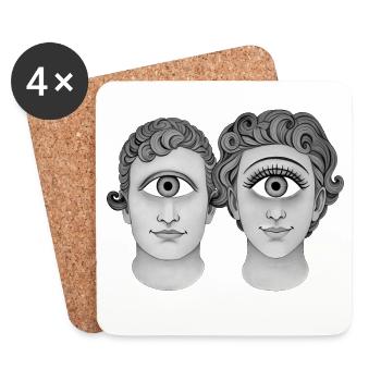 CYCLOPS IN LOVE - black & white - Dessous de verre (lot de 4) - blanc - Devant