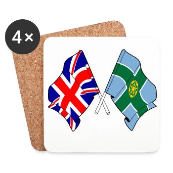 Derbyshire & Great Britain - Coasters (set of 4) - white - Front