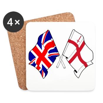 City of London & Great Britain Flaggen - Untersetzer (4er-Set) - Weiß - Vorne