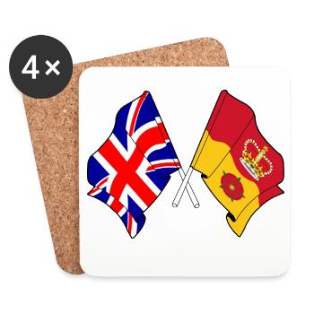 Hampshire & Great Britain Crossed - Coasters (set of 4) - white - Front