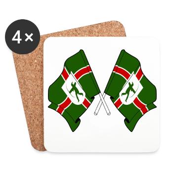 Crossed Nottinghamshire Flags - Coasters (set of 4) - white - Front