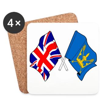 Drapeaux croisés du Suffolk et de la Grande-Bretagne - Dessous de verre (lot de 4) - blanc - Devant