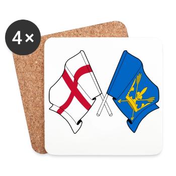 Suffolk & England kreuzte Flaggen - Untersetzer (4er-Set) - Weiß - Vorne