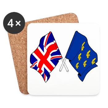 West Sussex flag & British flag - Coasters (set of 4) - white - Front