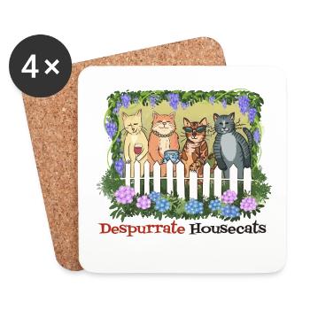 Despurrate Hauskatzen - Untersetzer (4er-Set) - Weiß - Vorne