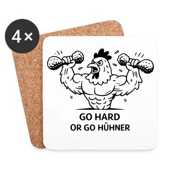 Pumps Fitness Go Hard or go Chickens - Coasters (set of 4) - white - Front
