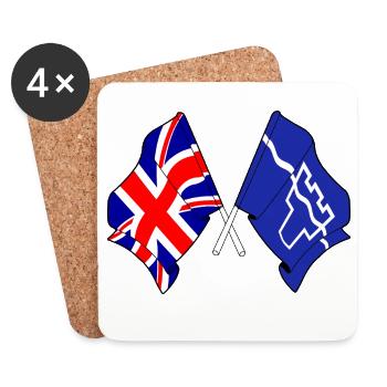 Tyne and Wear & Grande-Bretagne croisée - Dessous de verre (lot de 4) - blanc - Devant