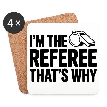 Je suis l’arbitre, c’est pour ça - Dessous de verre (lot de 4) - blanc - Devant