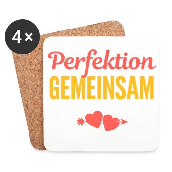 Perfektion Gemeinsam: Liebe im Team - Untersetzer (4er-Set) - Weiß - Vorne