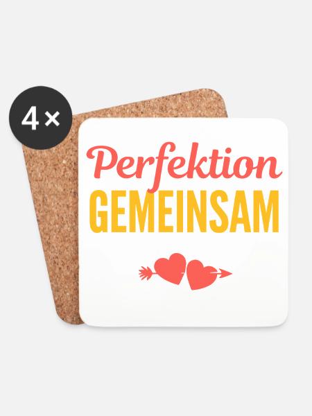 Perfektion Gemeinsam: Liebe im Team - Untersetzer (4er-Set) - Weiß