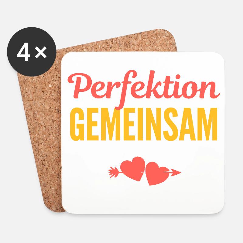 Perfektion Gemeinsam: Liebe im Team - Untersetzer (4er-Set) - Weiß