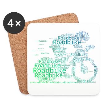 Roadbike Vibes für Rennrad - Untersetzer (4er-Set) - Weiß - Vorne