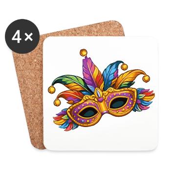 Colourful carnival mask – elegant carnival motif - Coasters (set of 4) - white - Front