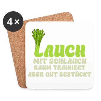 Gym LAUCH MIT SCHLAUCH KAUM TRAINIERT Lustig - Untersetzer (4er-Set) - Weiß - Vorne