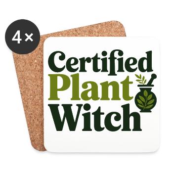 Équipement professionnel de sorcière végétale certifiée Herbalist - Dessous de verre (lot de 4) - blanc - Devant