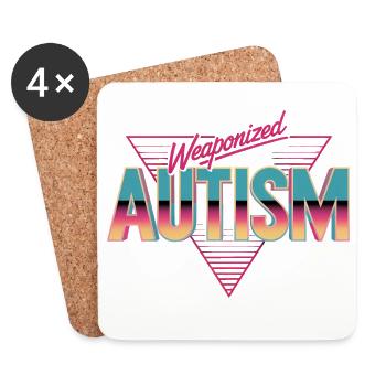 Weaponized Autism - Funny Gen Alpha Memes - Coasters (set of 4) - white - Front